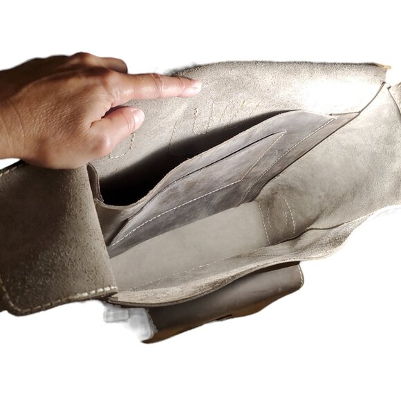 Handcrafted Retro Military Style Backpack Large Capacity Grey and Beige - Picture 6 of 8